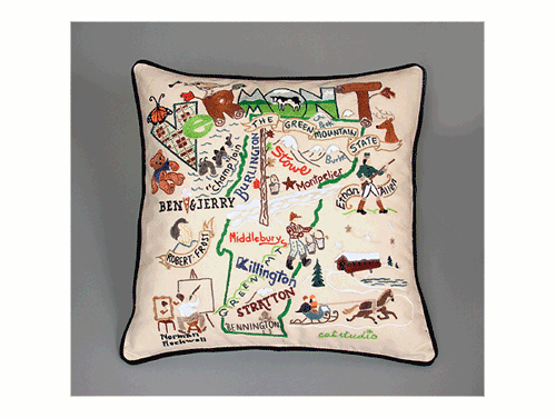 Vermount Embroidered Pillow